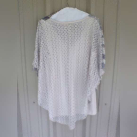 Women's Artsy Floral Crochet Sheer Tunic Top Size XL Lagenlook Hippie Bohemian - Picture 7 of 7